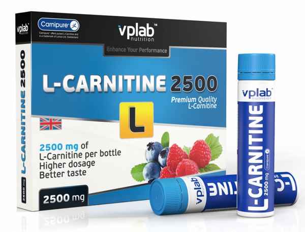 VPLab L-Carnitine 2500 мг, лесная ягода 7х25 мл