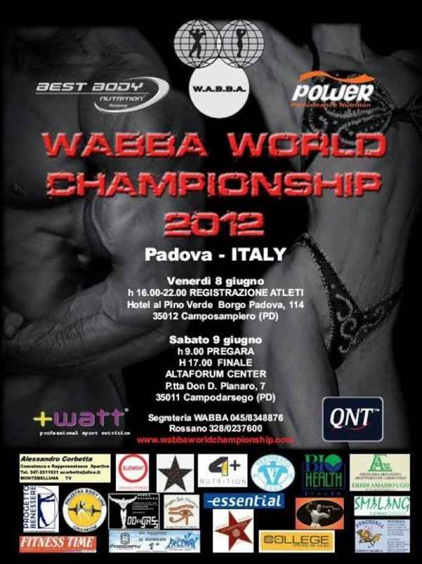 Первые новости Чемпината Мира по бодибилдингу и фитнесу WABBA прошедшего в итальянском городе Падуя