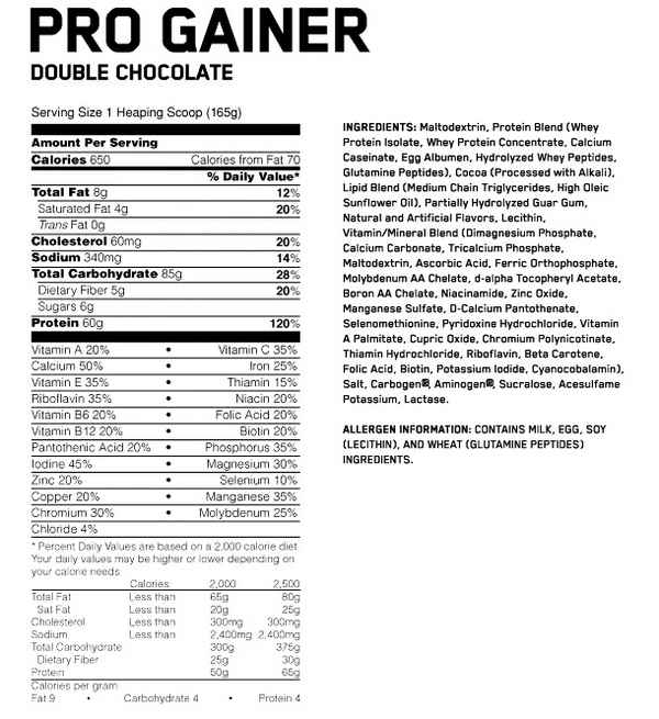 Состав и грамотная схема приема Gainer Pro Complex от компании Optimum Nutrition